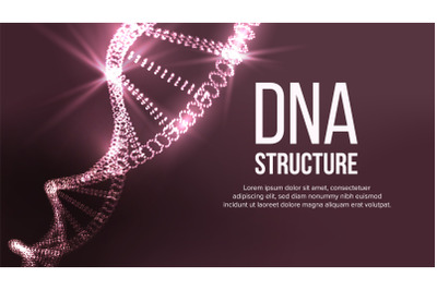 Dna Structure Vector. Digital Cell. Healthy Chromosome. Evolution Symbol. Illustration