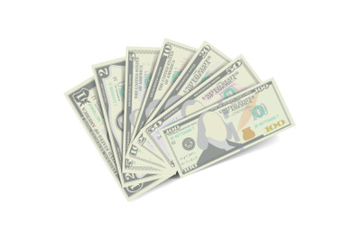 Dollars Banknote Stack Vector. American Money