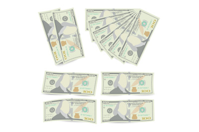 100 Dollars Banknote Stack Vector