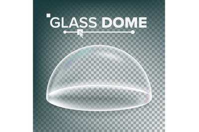 Dome Vector. Advertising&2C; Presentation Glass Design Element. Template Mockup. Realistic Isolated Transparent Illustration