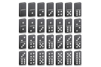 Domino Full Set Vector Realistic 3D Illustration