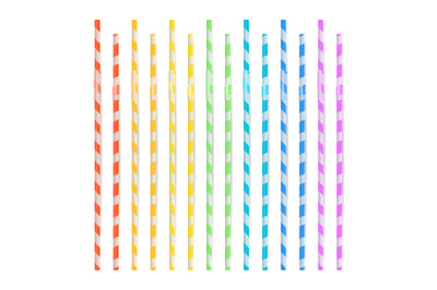 Colorful Drinking Straws Vector. Different Types