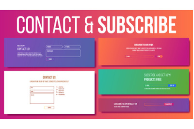 Website Contact, Subscribe Form Vector. Modern Template. Our Newsletter. Illustration