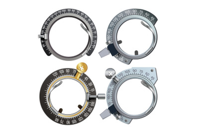 Trail Frame Set Vector. Healthcare Diopter Instrument. Medical Equipment Isolated Illustration