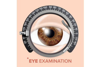 Eye Test Banner Vector. Clinic Consultation. Optometrist Check. Medical Background Illustration