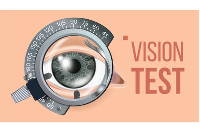 Eye Test Banner Vector. Vision Correction. Optometrist Check. Trail Frame. Exam Illustration