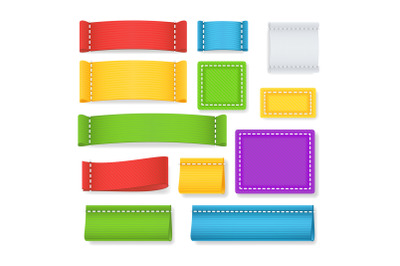 Color Label Fabric Blank Vector