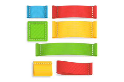 Color Label Fabric Blank Vector