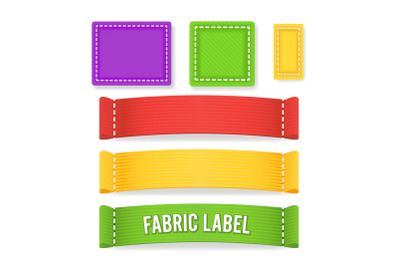 Color Label Fabric Blank Vector