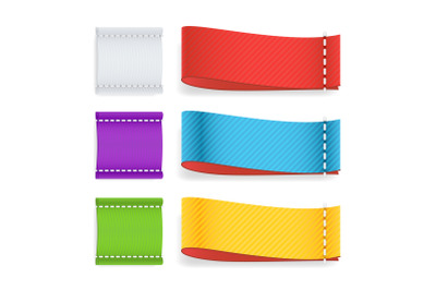 Color Label Fabric Blank Vector