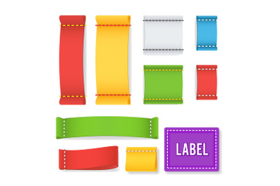 Color Label Fabric Blank Vector