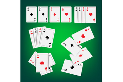 Casino Poker Cards Vector. Classic Playing Gambling Cards Realistic Illustration