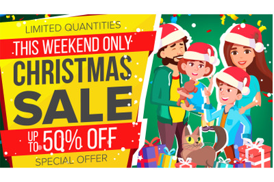 Christmas Sale Banner Vector. Special Offer Sale Banner. Background. Illustration