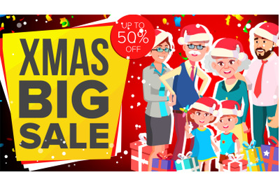 Christmas Sale Banner Vector. Sale Background. Big Offer. Illustration