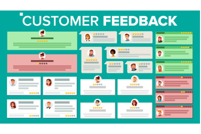 Customer Feedback Vector. Business Positive, Negative Review. Store Quality Work. Testimonials Notification Messages. User Photo. Review Rating Speech Bubble. Flat Cartoon Illustration