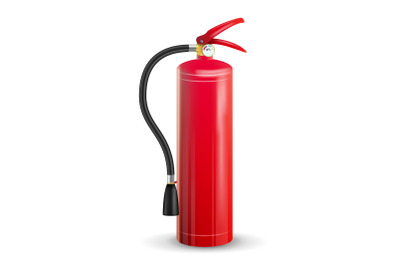 Red Fire Extinguisher Vector. Isolated Illustration