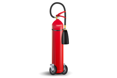 Fire Extinguisher Vector. Sign 3D Realistic Red Fire Extinguisher Isolated Illustration