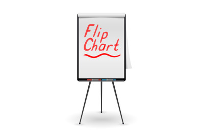 Flip Chart Vector. Office Whiteboard For Business Training. Isolated Illustration