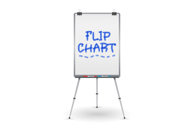 Flip Chart Vector. Office Whiteboard For Business Training. Isolated Illustration