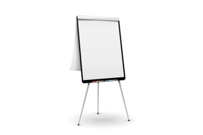 Realistic Flip Chart Vector. Good For Presentation, Seminar. Isolated Illustration