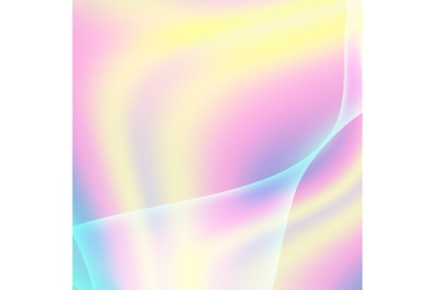 Fluid Iridescent Multicolored Vector Background. Illustration Of Pastel Fluids, Holographic Neon Effect.