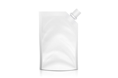 Blank Doypack Vector. Realistic White Doy-pack