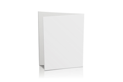 Blank Folder White Leaflet. Vector 3D Mockup. Bend Card Flyer For Business Presentation Illustration