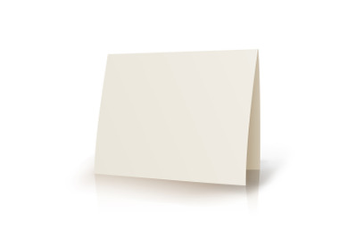 White Folder Paper Greeting Card Vector Template.