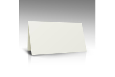 White Folder Paper Greeting Card Vector Template. Business Mock Up Fold Brochure Illustration