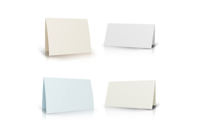 White Folder Paper Greeting Card Vector Template