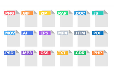 Format File Vector. Document Pictogram File Formats Symbol. Modern Pictogram. Flat Isolated Illustration