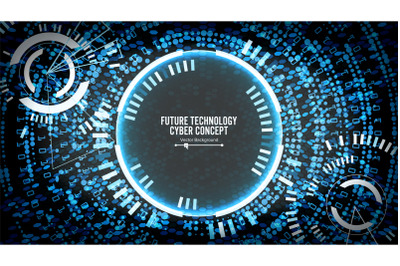 Future Technology Cyber Concept Background. Abstract Security Cyberspace. Electronic Data Connect. Global System Communication. Vector Illustration.