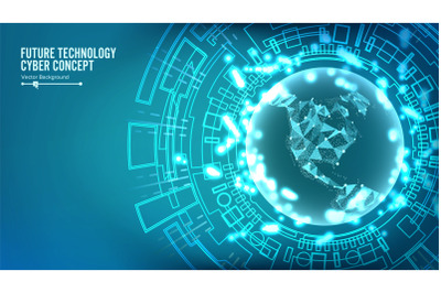 Futuristic Technology Connection Structure. Vector