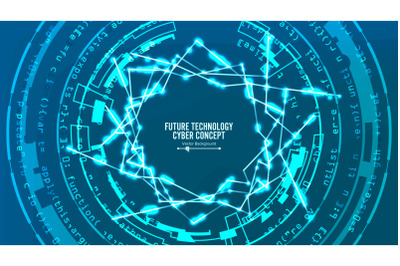 Futuristic Technology Connection Structure. Vector Abstract Background. Future Cyber Concept. Hi Speed Digital Design. Security Network Backdrop