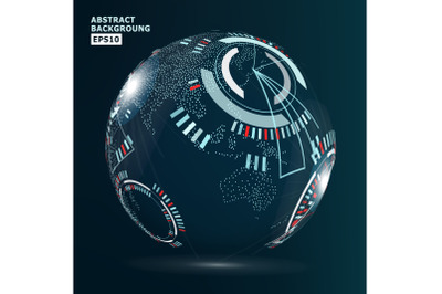 Futuristic Globalization Interface. Vector