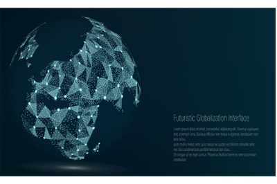 World Map Point. Europe. Vector Illustration. Composition, Representing The Global Network Connection, International Meaning. Futuristic Digital Earth.