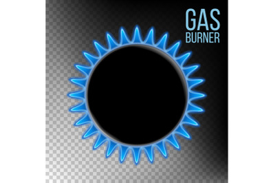 Gas Burner Vector. Burner Plate. Isolated On Transparent Background Realistic Illustration