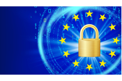 GDPR Background Vector. Padlock. General Data Protection Regulation. Security Technology. Illustration