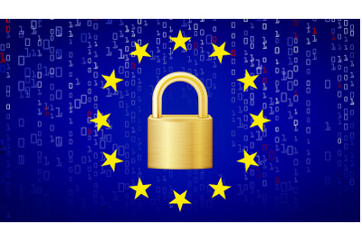 GDPR Background Vector. Padlock. Security Technology. General Data Protection Regulation. Illustration