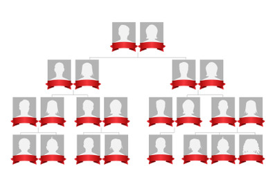 Genealogical Tree Vector. Family History Tree Blank With Avatar People.