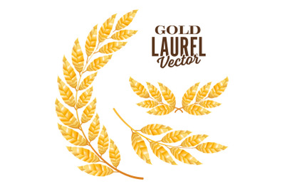 Gold Laurel Vector. Elements For Award Design