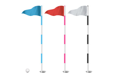 Golf Flags Set Vector