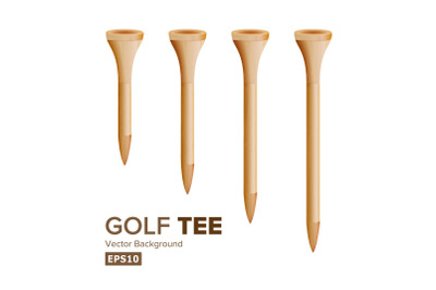 Golf Tees Vector. Realistic Illustration