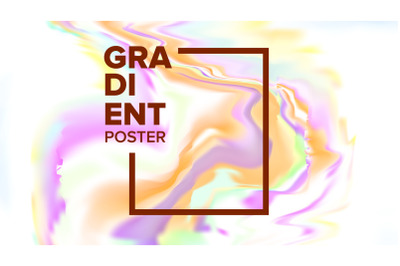 Gradient Fluid Background Vector. Magazine Blank. Ink Paint. Geometric Shape. Liquid Design Illustration