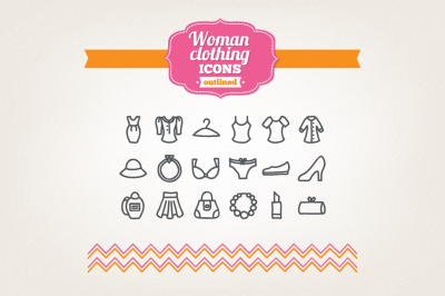 Hand Drawn Woman Clothing Icons
