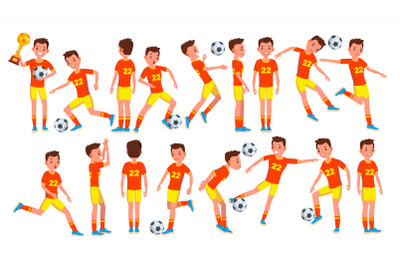 Soccer Man Player Male Vector. Field. Training. Goalkeeper. Cartoon Athlete Character Illustration