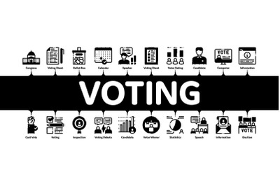 Voting And Election Minimal Infographic Banner Vector