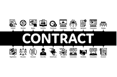 Contract Minimal Infographic Banner Vector