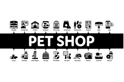 Pet Shop Minimal Infographic Banner Vector