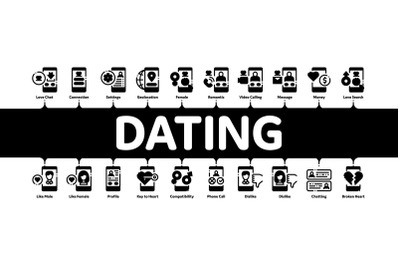 Dating App Minimal Infographic Banner Vector